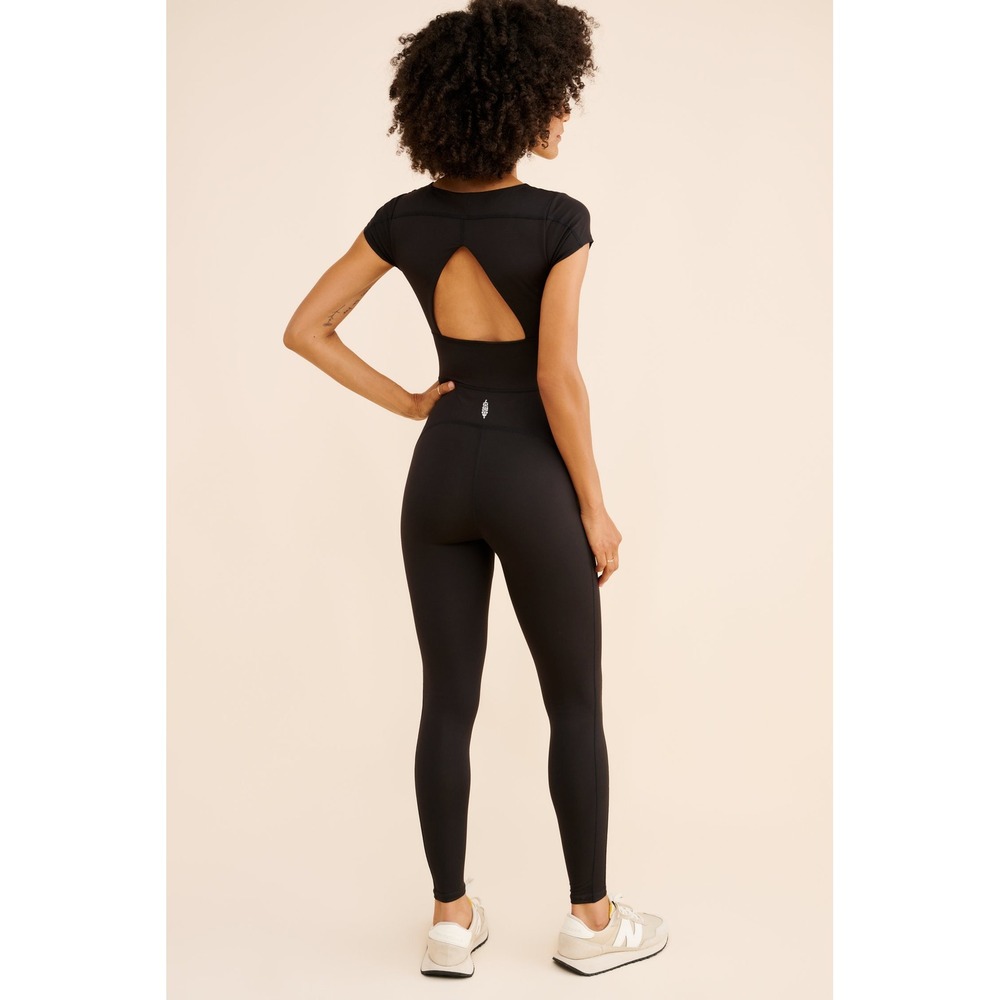FP Movement by Free People New Wave V-Neck One-Piece Black Women's Small - Picture 2 of 12